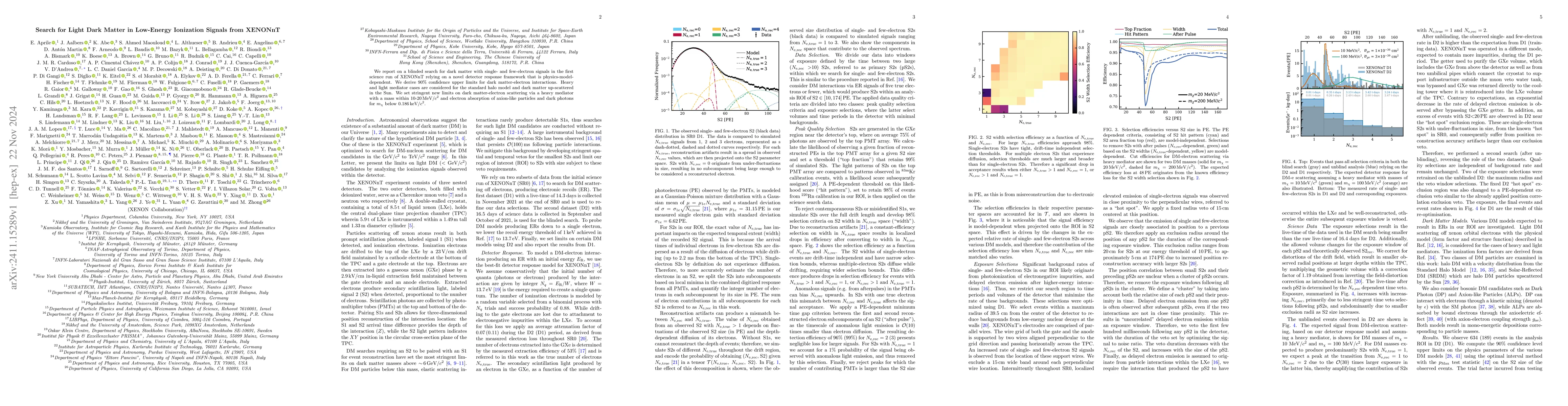 Thumbnail for Search for Light Dark Matter in Low-Energy Ionization Signals from
  XENONnT