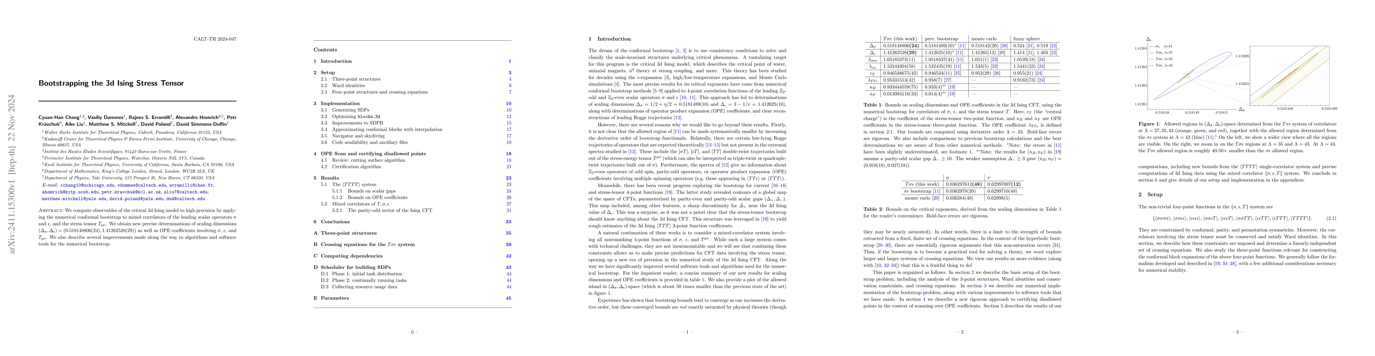 Thumbnail for Bootstrapping the 3d Ising Stress Tensor