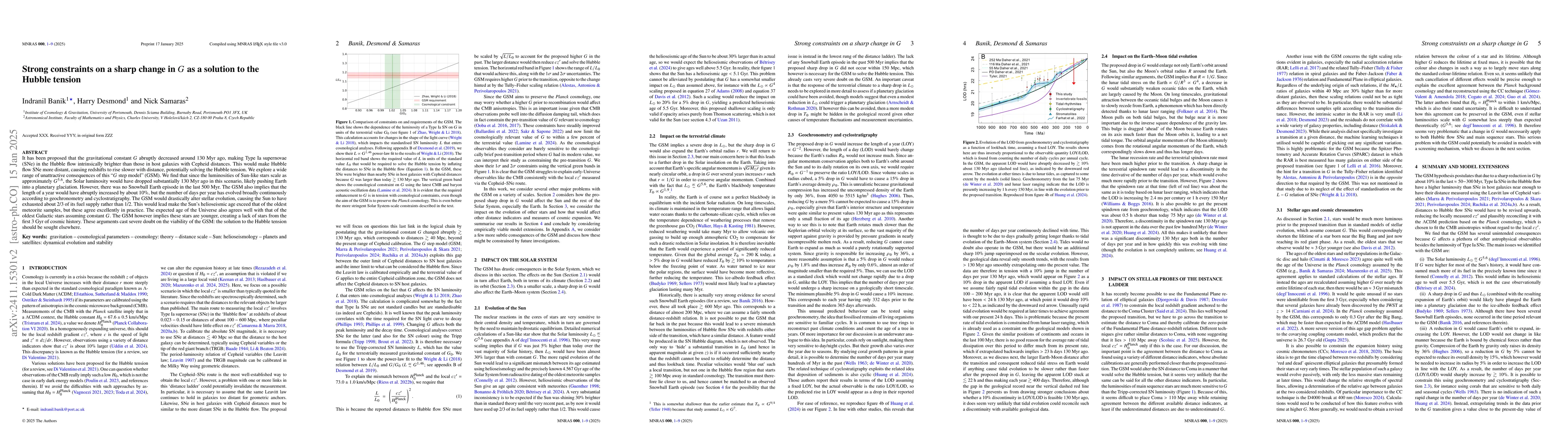 Thumbnail for Strong constraints on a sharp change in $G$ as a solution to the Hubble
  tension