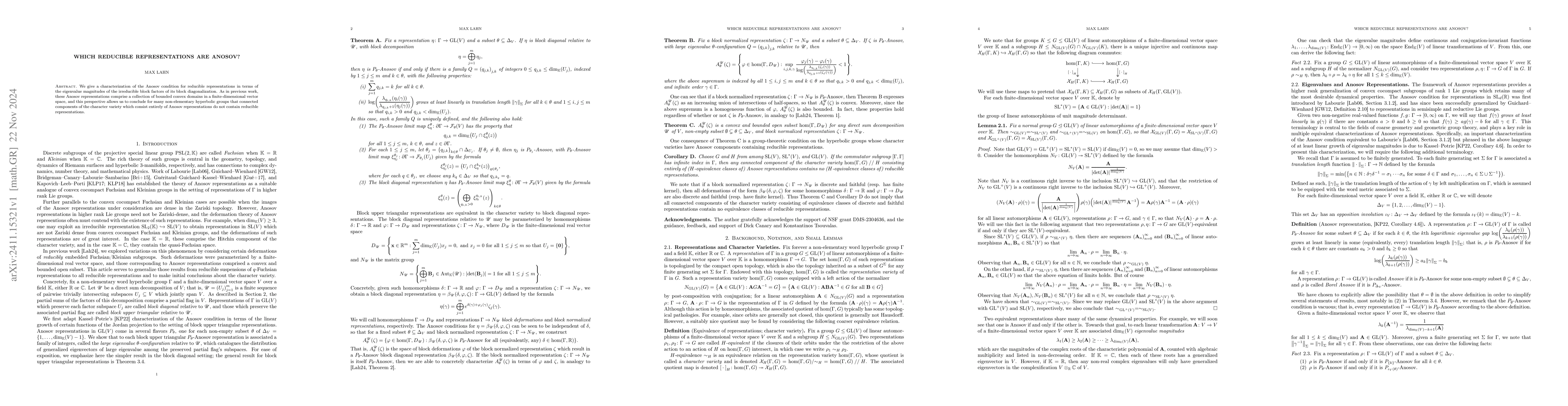 Thumbnail for Which reducible representations are Anosov?