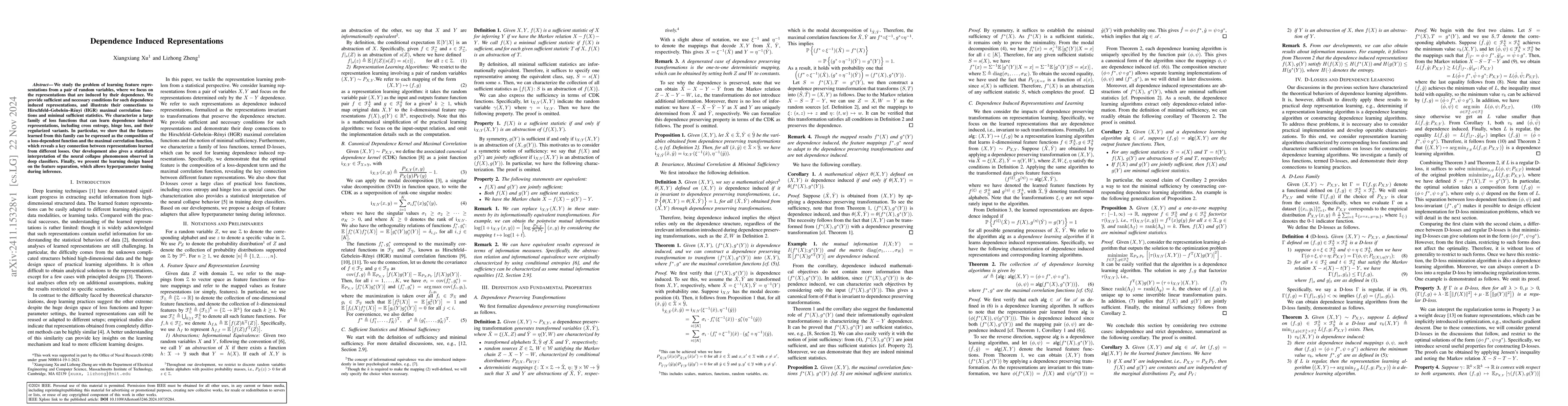Thumbnail for Dependence Induced Representations