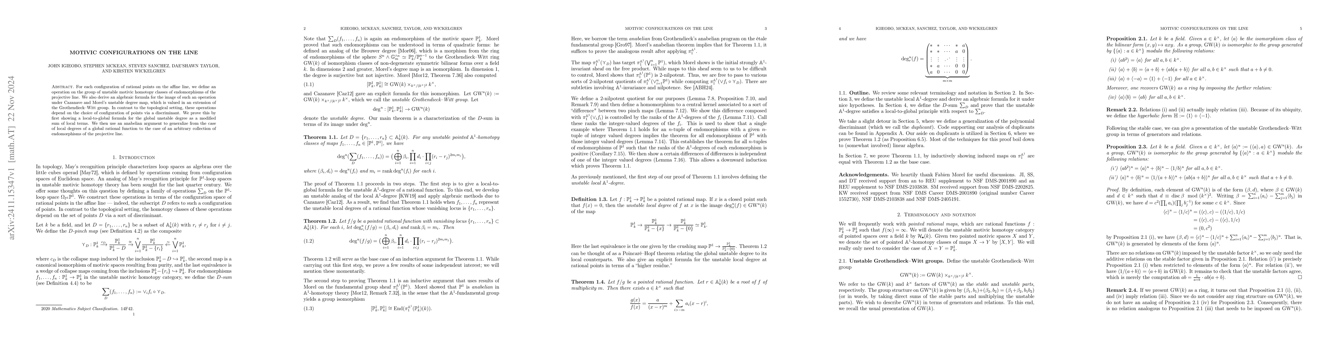 Thumbnail for Motivic configurations on the line