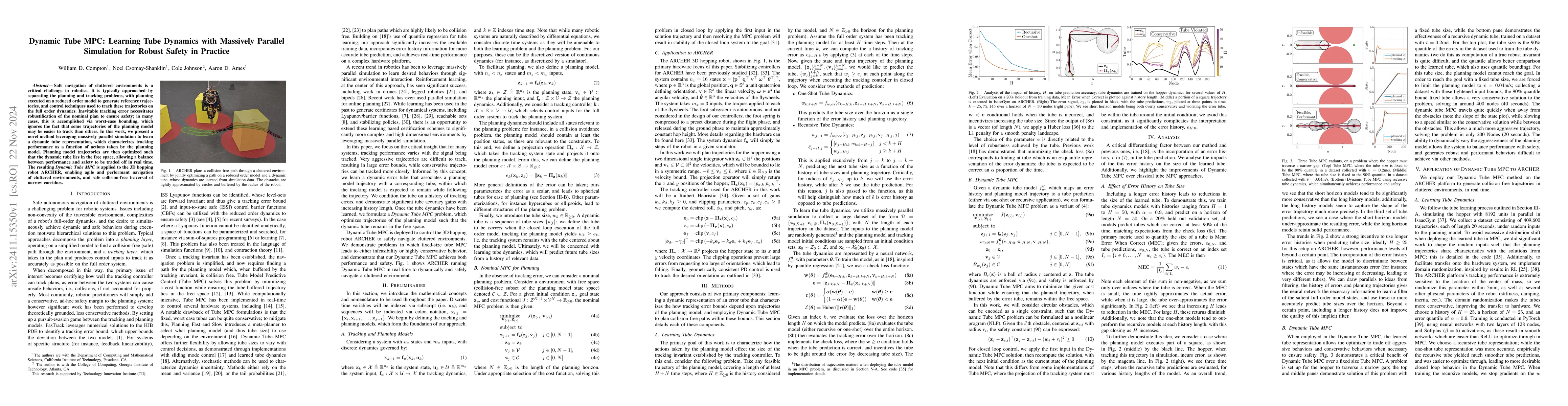 Thumbnail for Dynamic Tube MPC: Learning Tube Dynamics with Massively Parallel
  Simulation for Robust Safety in Practice
