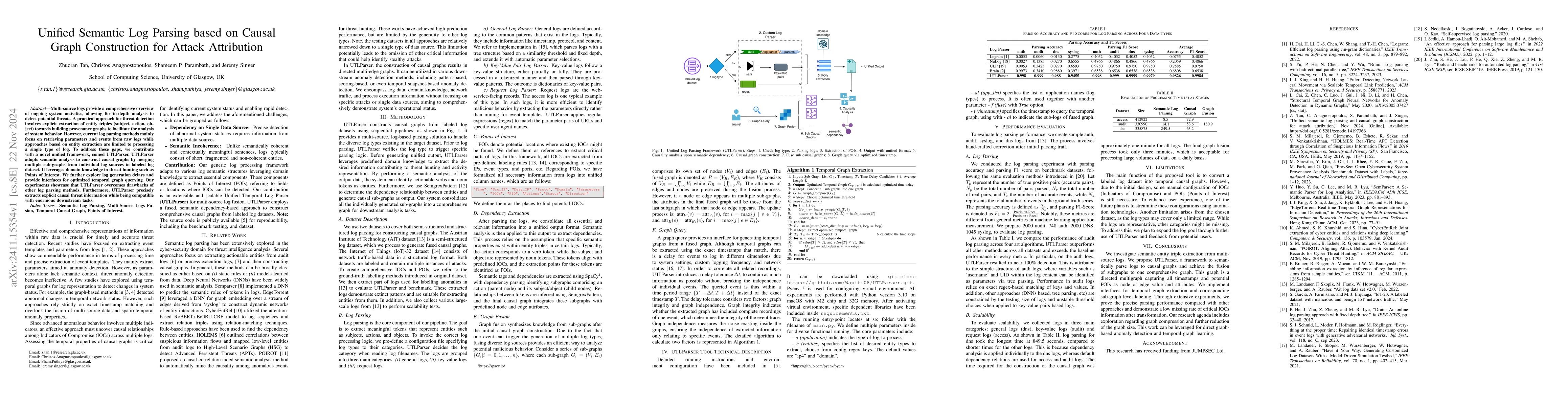 Thumbnail for Unified Semantic Log Parsing and Causal Graph Construction for Attack
  Attribution