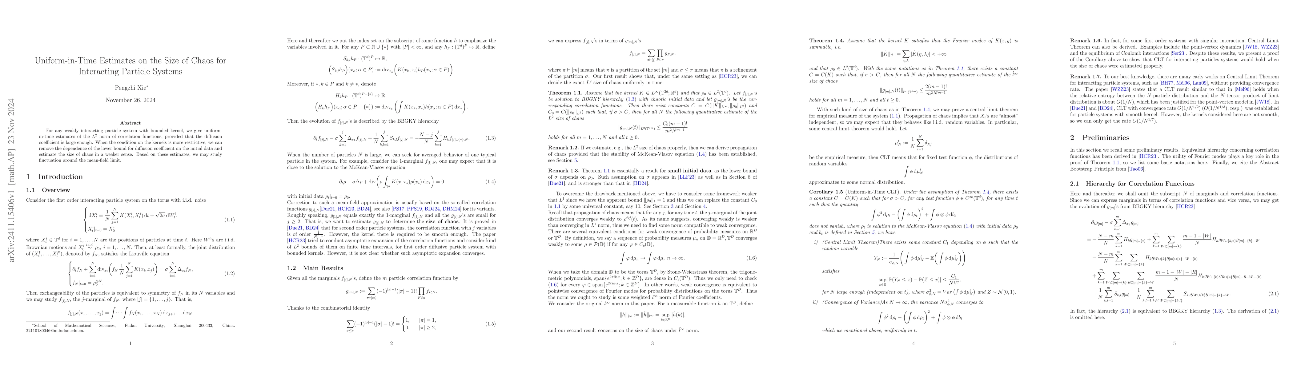 Thumbnail for Uniform-in-Time Estimates on the Size of Chaos for Interacting Particle
  Systems