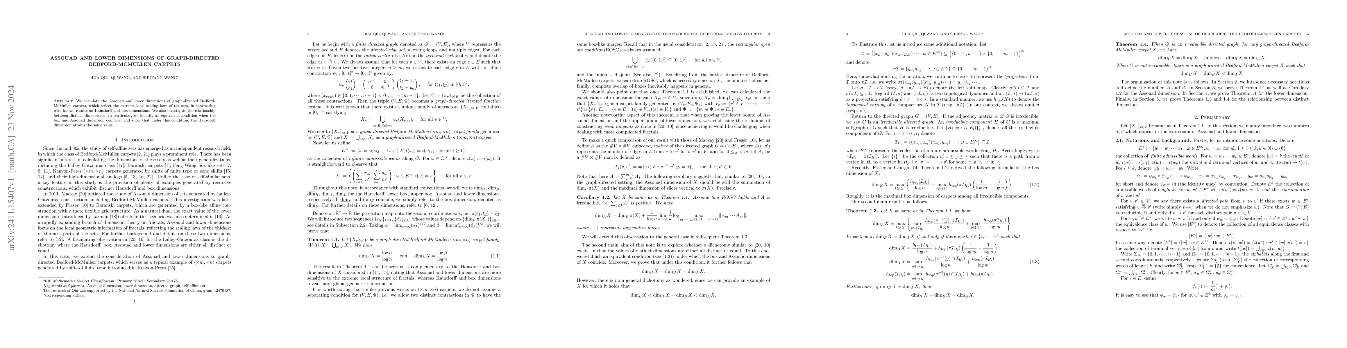 Thumbnail for Assouad and lower dimensions of graph-directed Bedford-McMullen carpets
