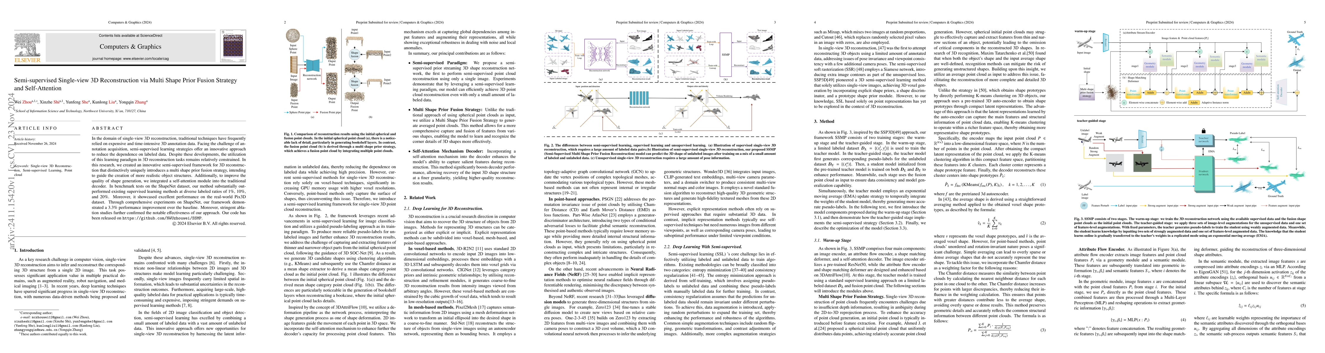 Thumbnail for Semi-supervised Single-view 3D Reconstruction via Multi Shape Prior
  Fusion Strategy and Self-Attention