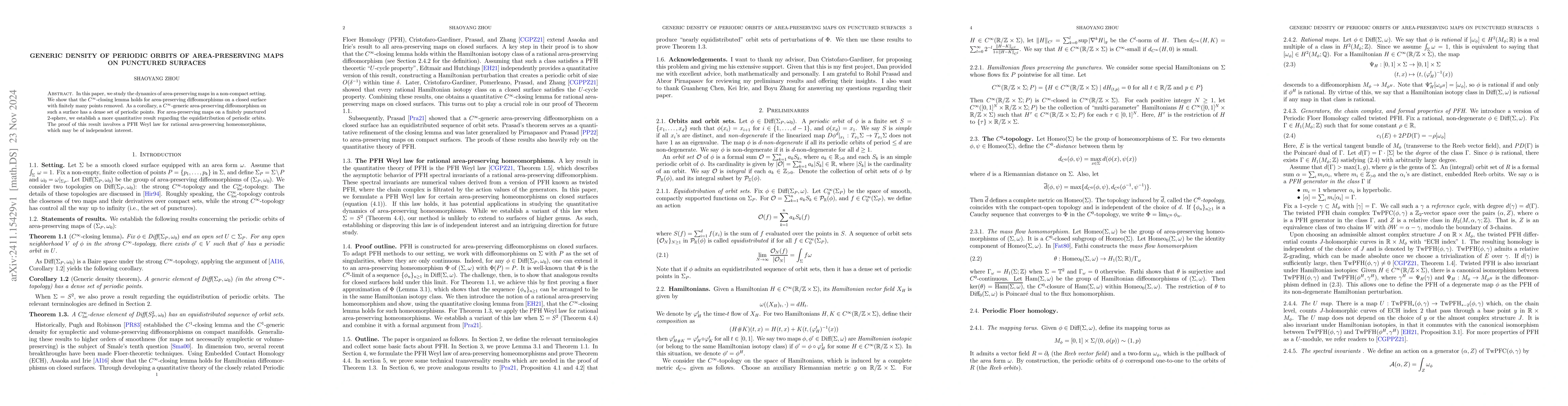Thumbnail for Generic density of periodic orbits of area-preserving maps on punctured
  surfaces