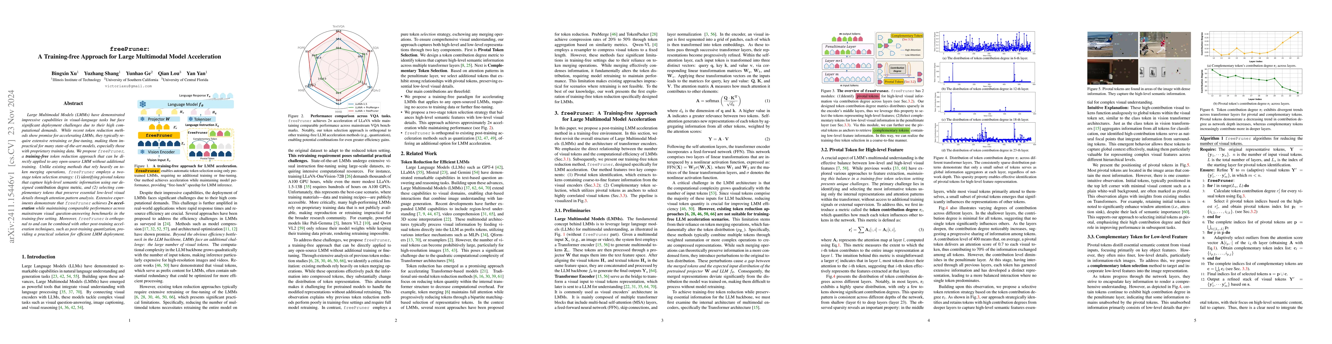 Thumbnail for freePruner: A Training-free Approach for Large Multimodal Model
  Acceleration