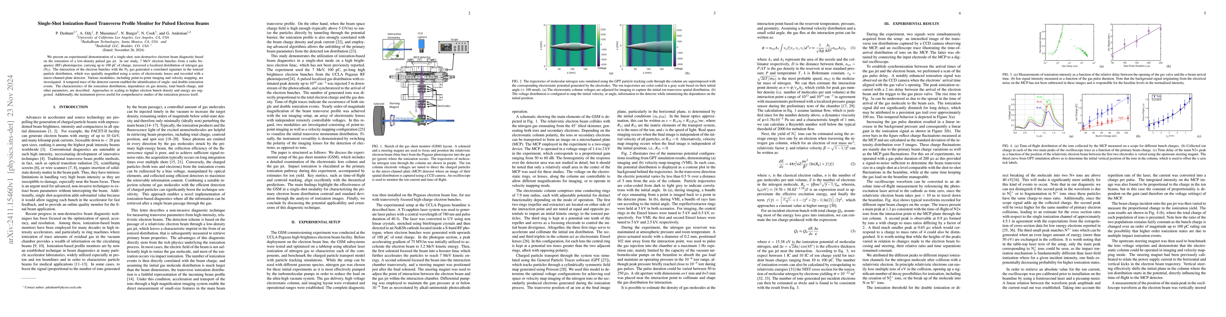 Thumbnail for Single-Shot Ionization-Based Transverse Profile Monitor for Pulsed
  Electron Beams