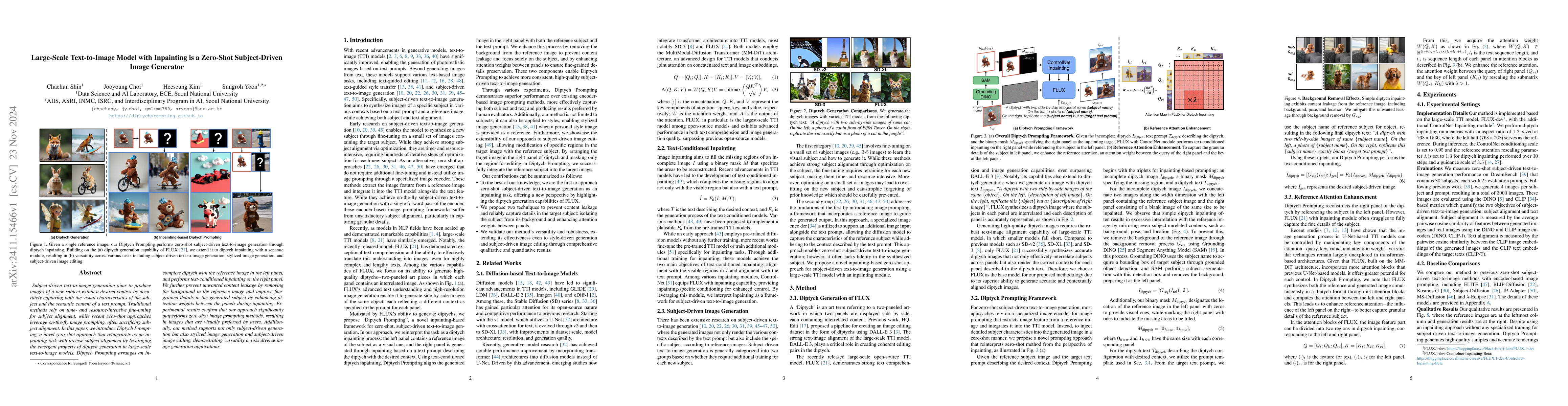 Thumbnail for Large-Scale Text-to-Image Model with Inpainting is a Zero-Shot
  Subject-Driven Image Generator