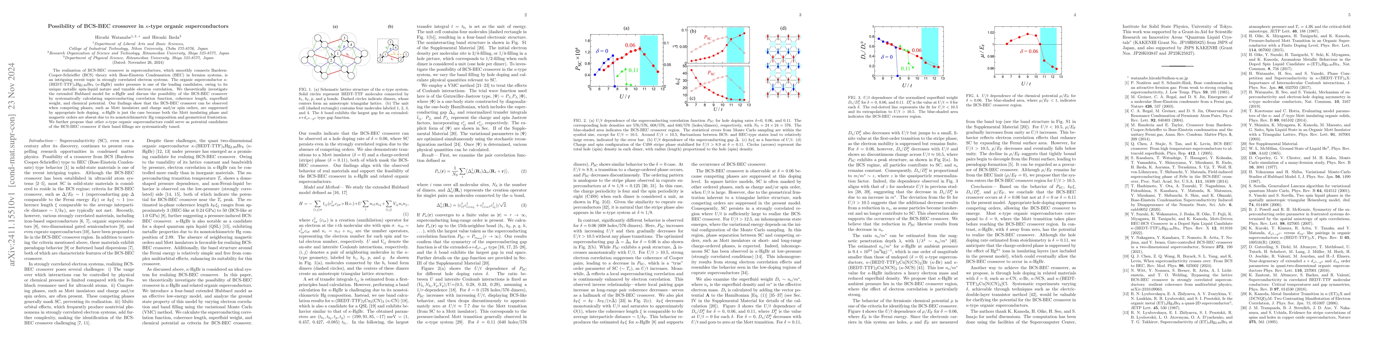 Thumbnail for Possibility of BCS-BEC crossover in $κ$-type organic
  superconductors
