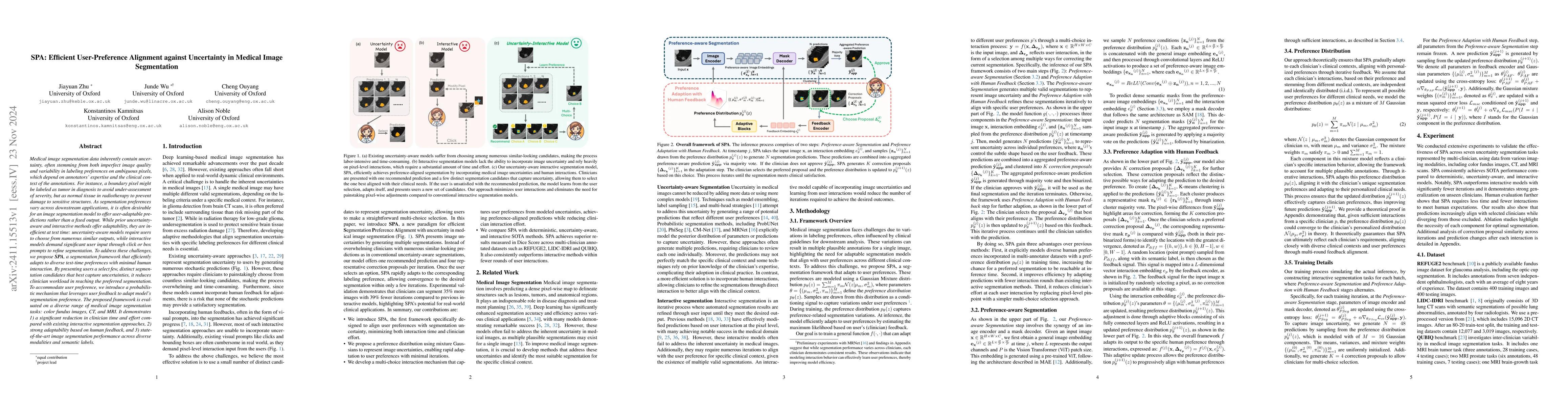 Thumbnail for SPA: Efficient User-Preference Alignment against Uncertainty in Medical
  Image Segmentation