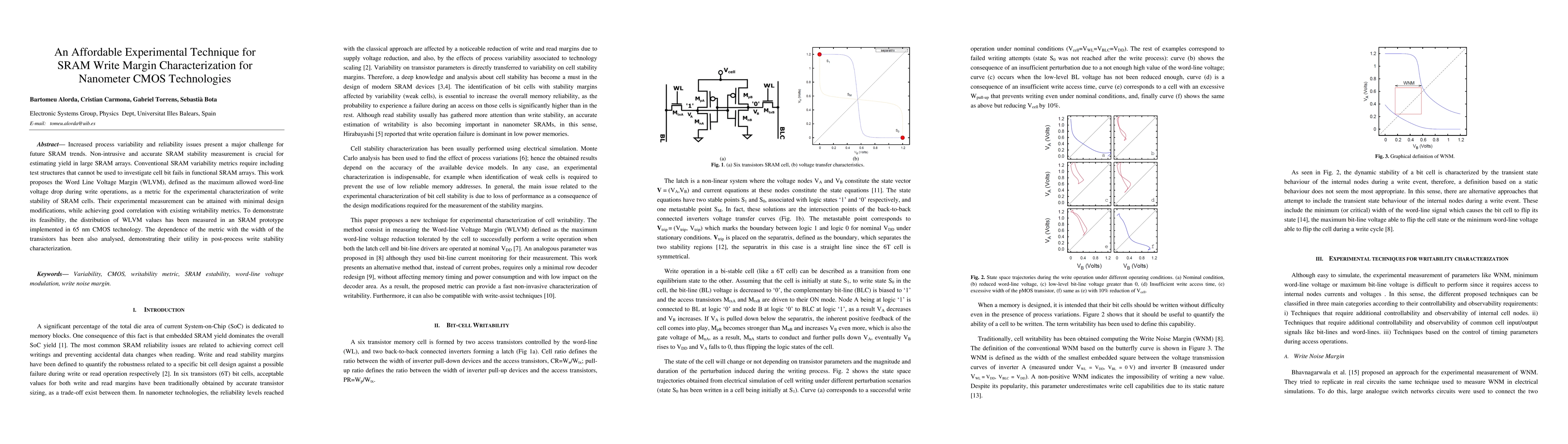 Thumbnail for An Affordable Experimental Technique for SRAM Write Margin
  Characterization for Nanometer CMOS Technologies