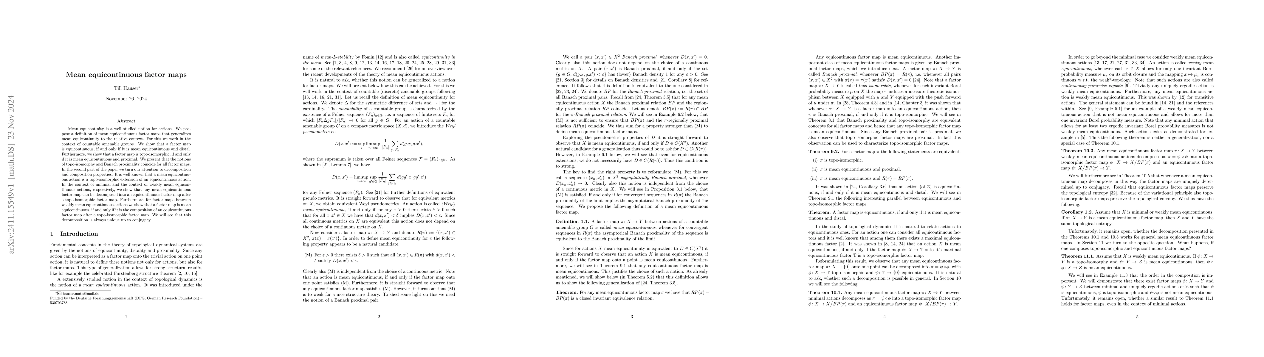 Thumbnail for Mean equicontinuous factor maps