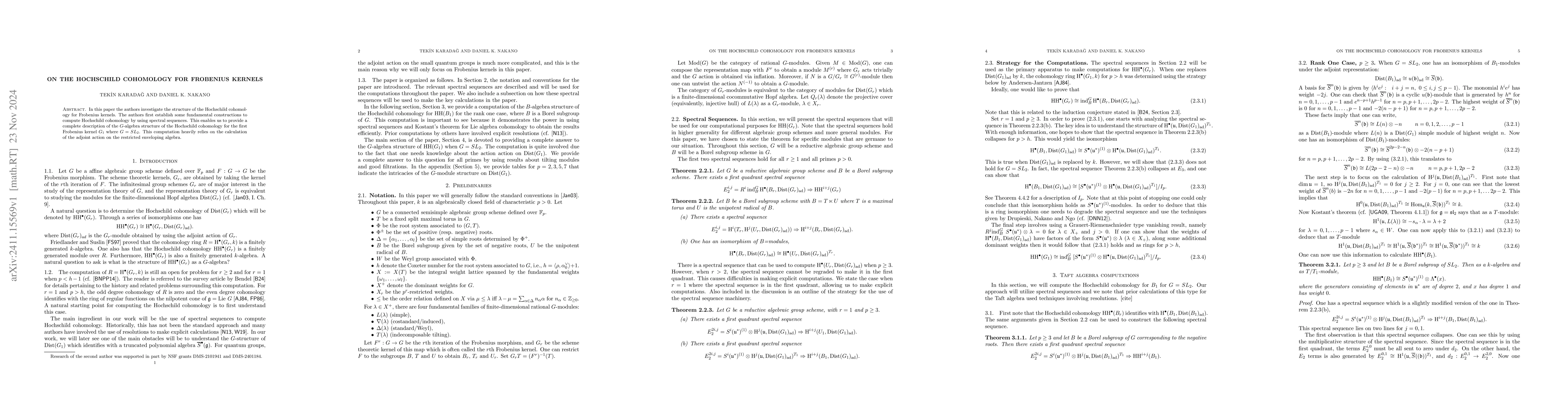Thumbnail for On the Hochschild Cohomology for Frobenius Kernels