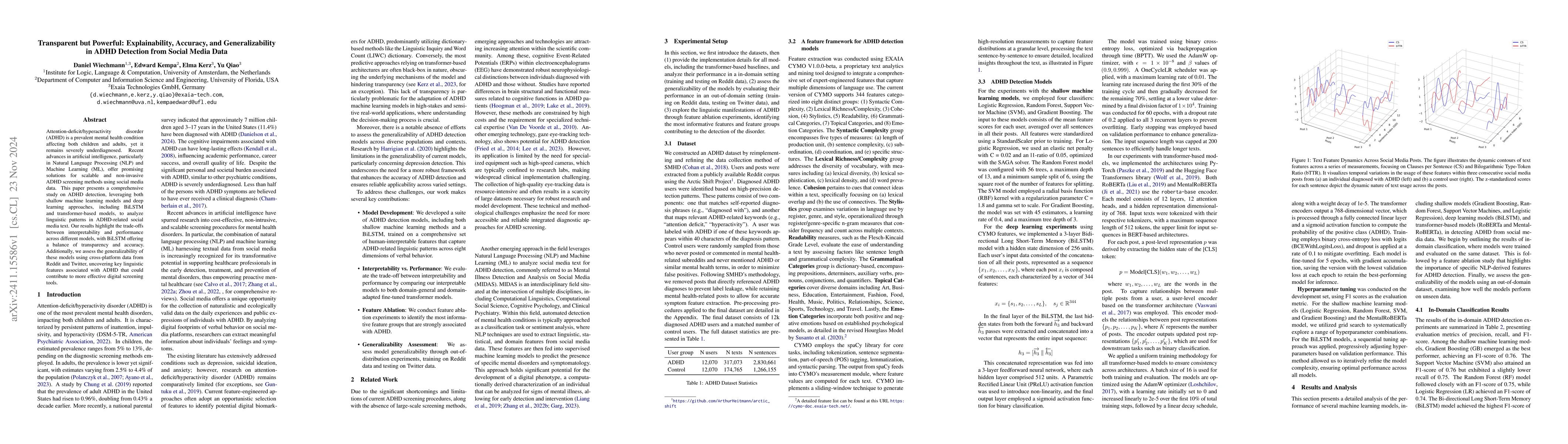 Thumbnail for Transparent but Powerful: Explainability, Accuracy, and Generalizability
  in ADHD Detection from Social Media Data