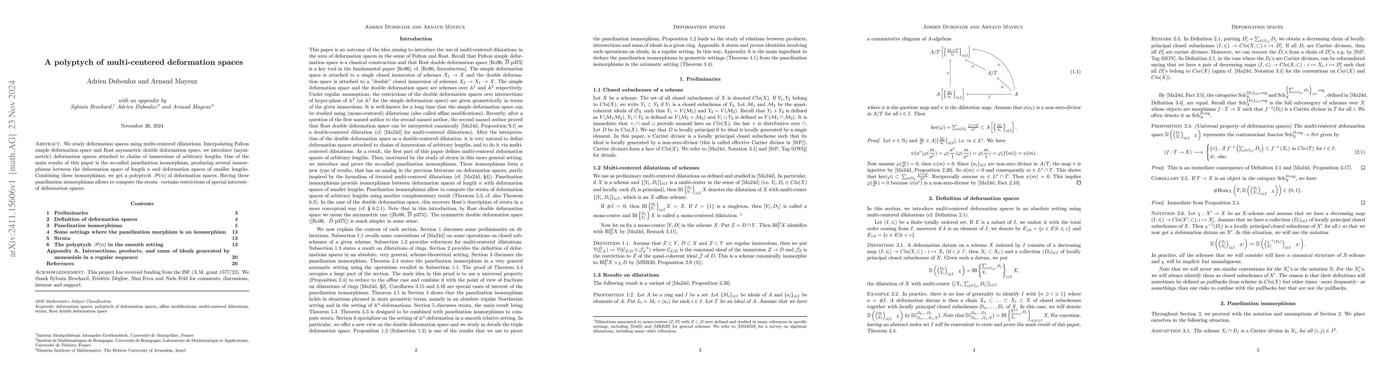 Thumbnail for A polyptych of multi-centered deformation spaces