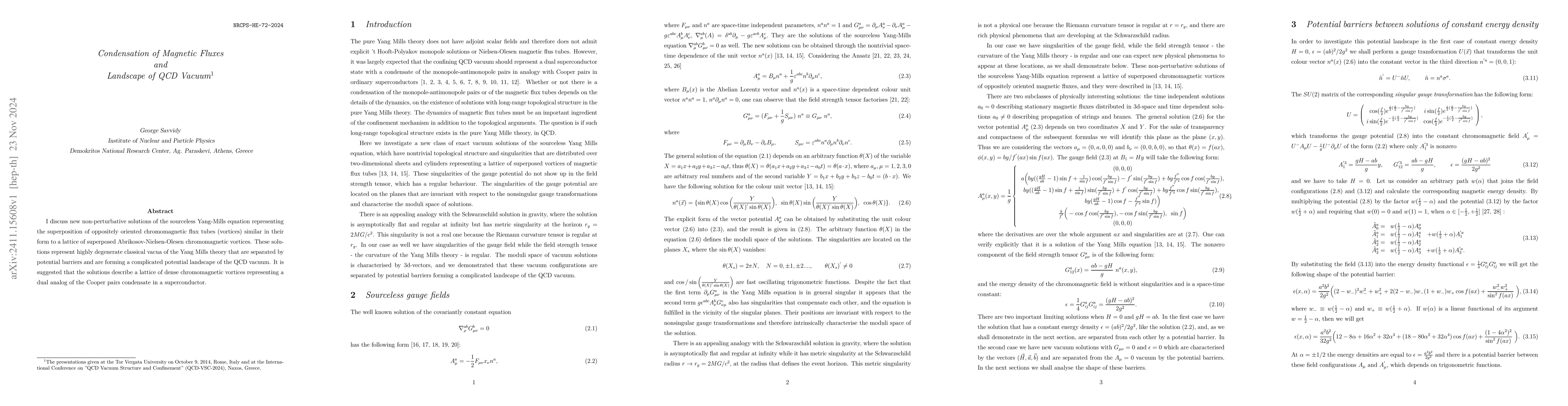Thumbnail for Condensation of Magnetic Fluxes and Landscape of QCD Vacuum