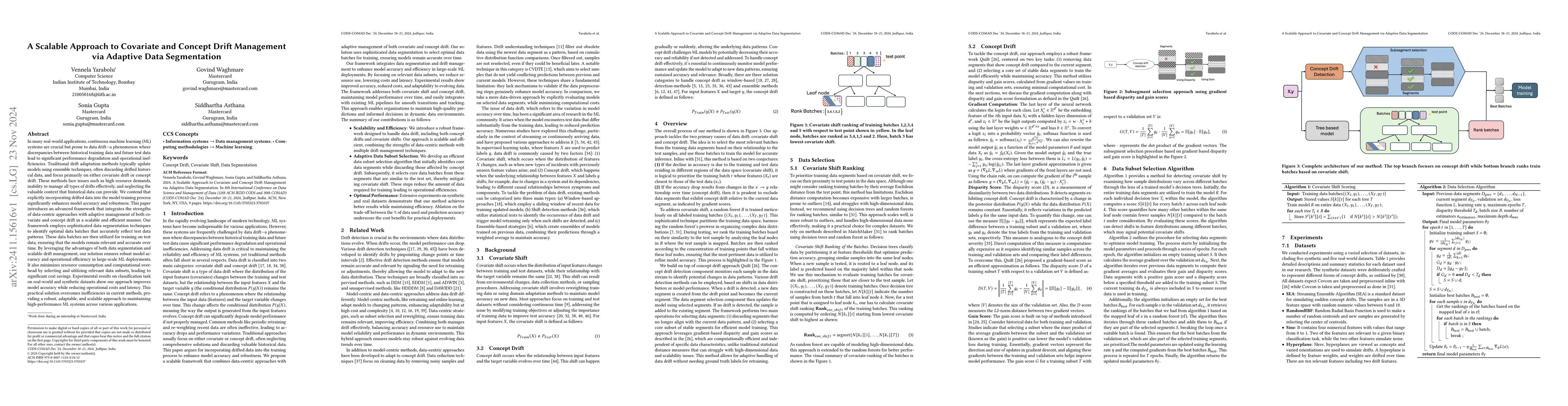 Thumbnail for A Scalable Approach to Covariate and Concept Drift Management via
  Adaptive Data Segmentation