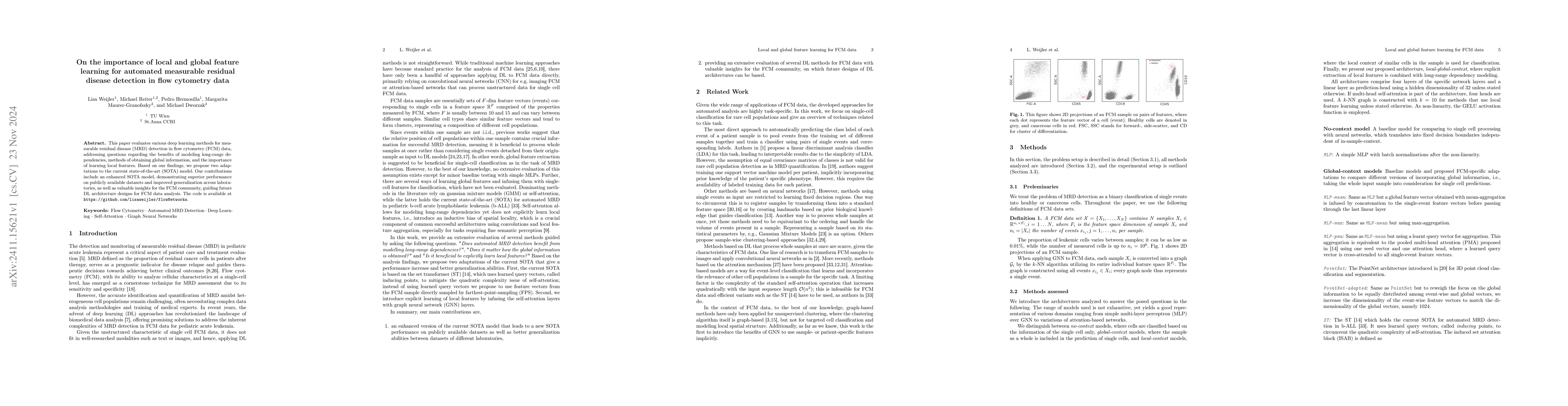 Thumbnail for On the importance of local and global feature learning for automated
  measurable residual disease detection in flow cytometry data