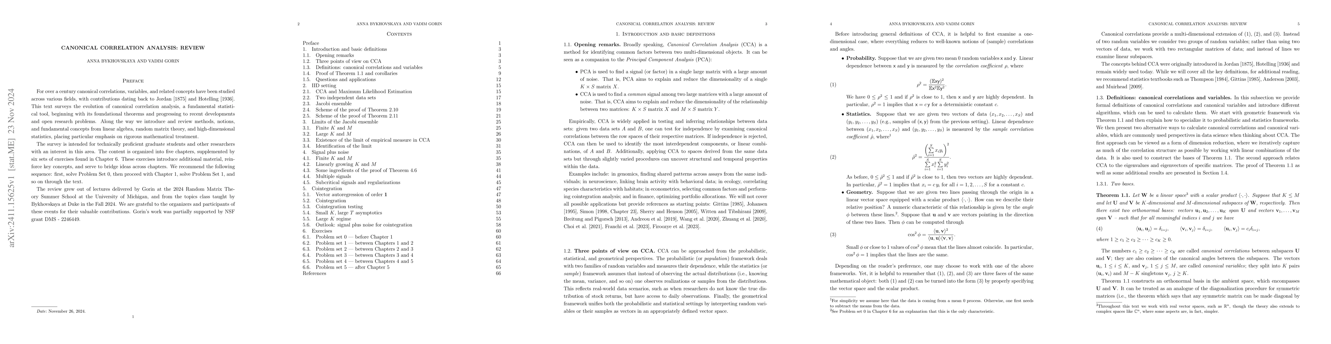 Thumbnail for Canonical Correlation Analysis: review