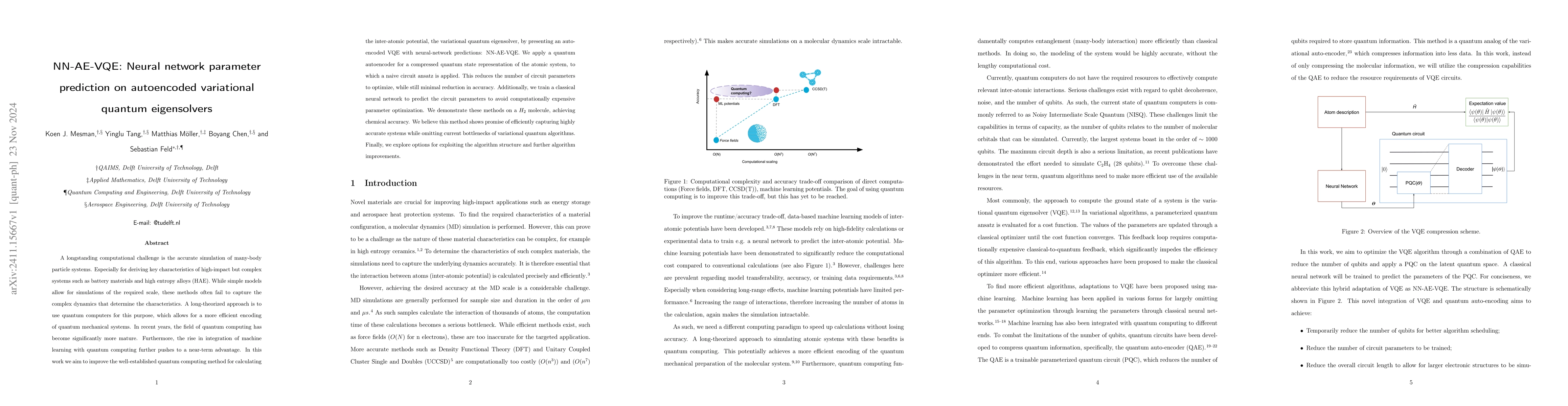 Thumbnail for NN-AE-VQE: Neural network parameter prediction on autoencoded
  variational quantum eigensolvers