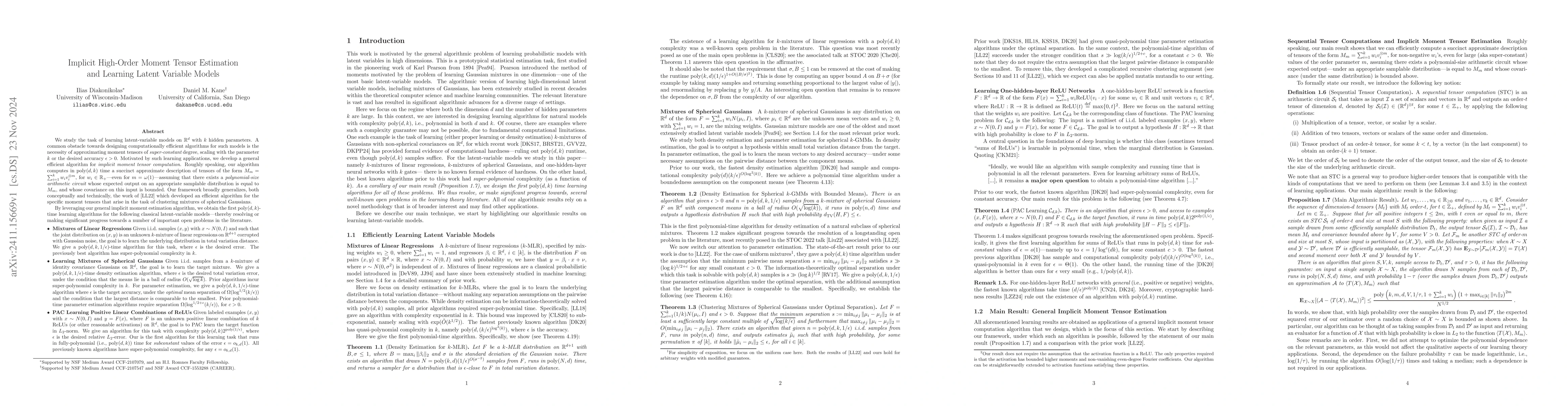 Thumbnail for Implicit High-Order Moment Tensor Estimation and Learning Latent
  Variable Models