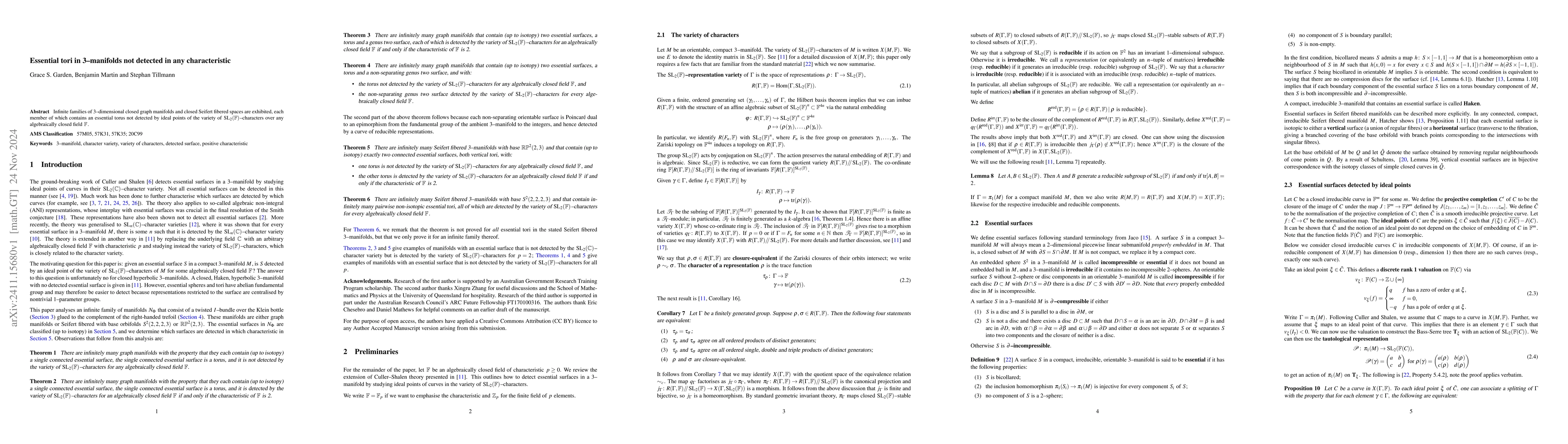 Thumbnail for Essential tori in 3-manifolds not detected in any characteristic
