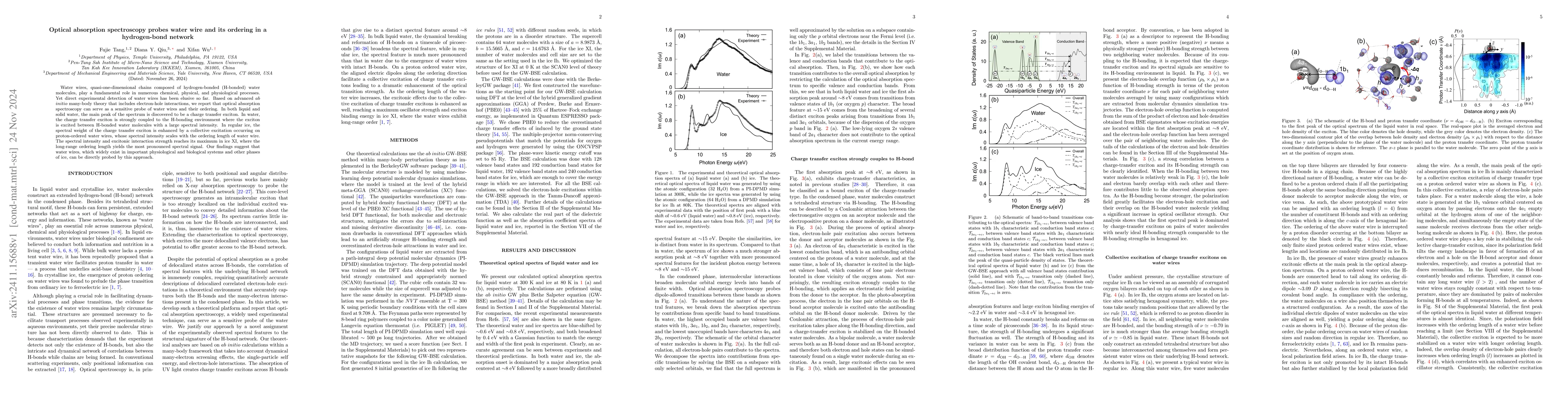Thumbnail for Optical absorption spectroscopy probes water wire and its ordering in a
  hydrogen-bond network