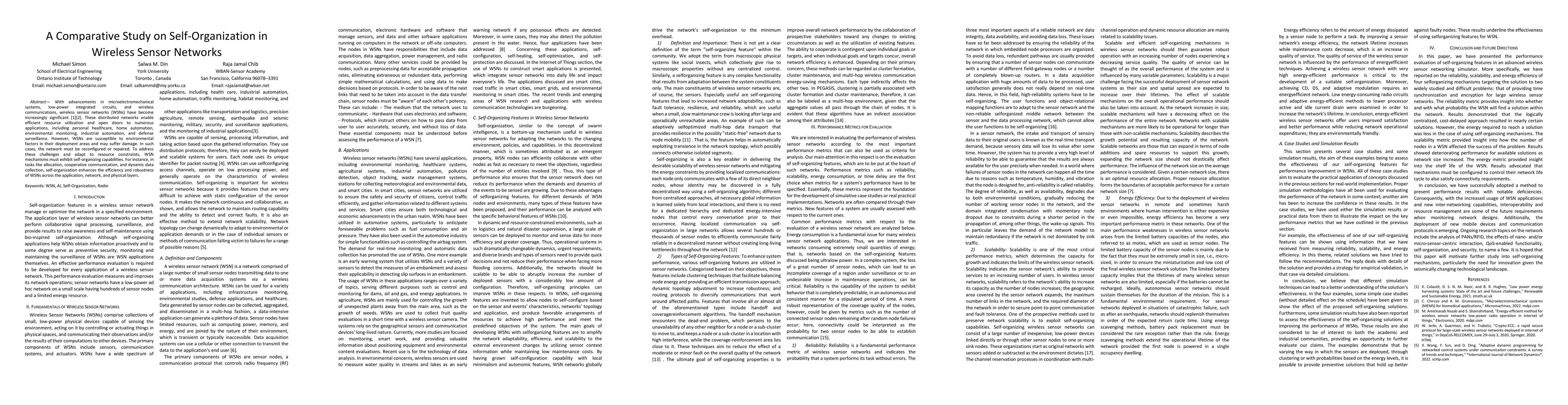 Thumbnail for Performance Evaluation of Self-Organizing Features in Wireless Sensor
  Networks