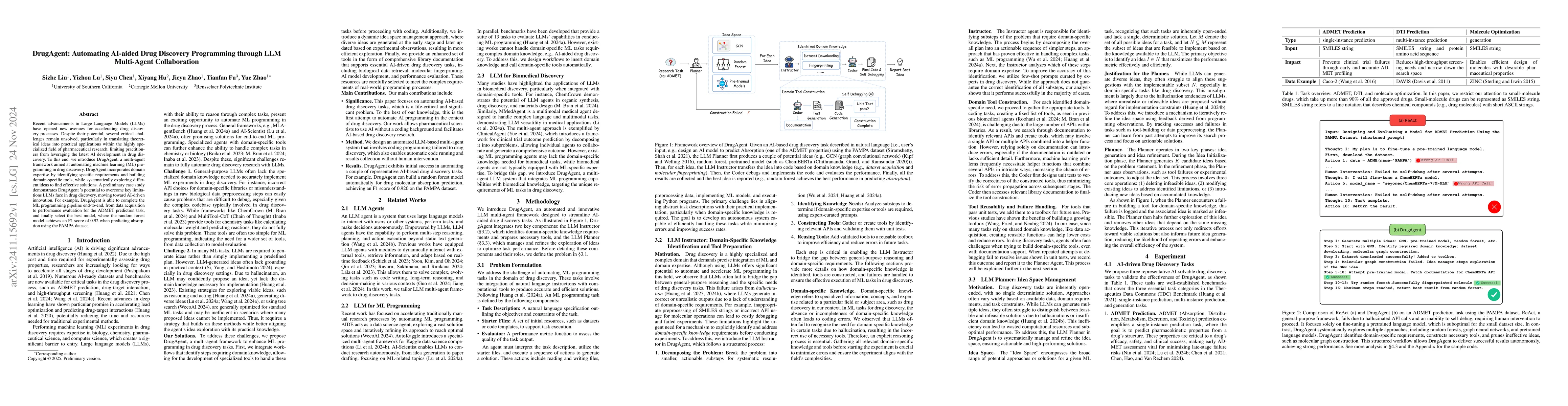 Thumbnail for DrugAgent: Automating AI-aided Drug Discovery Programming through LLM
  Multi-Agent Collaboration