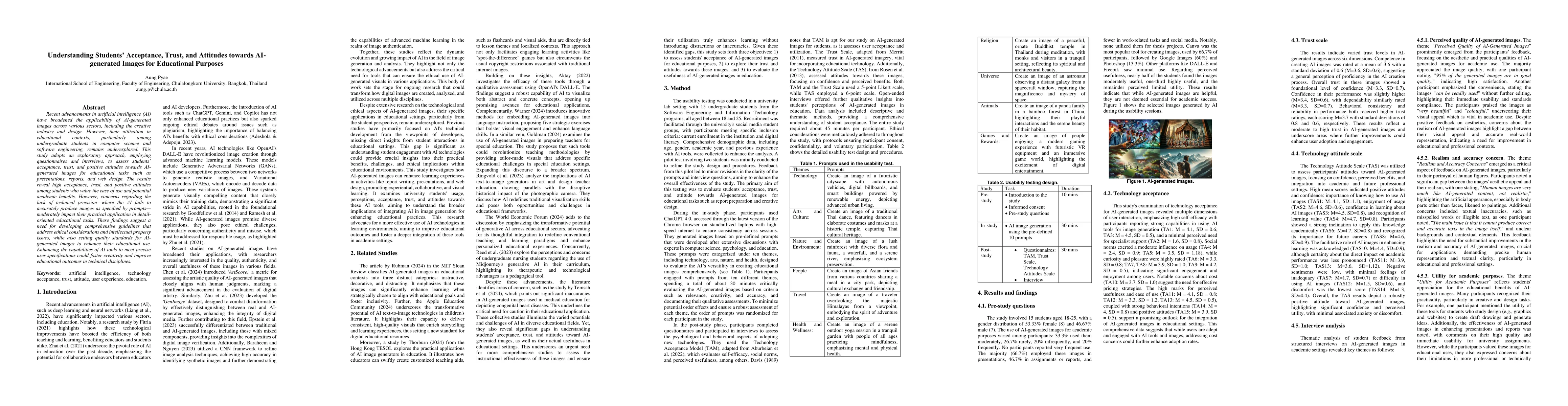 Thumbnail for Understanding Student Acceptance, Trust, and Attitudes Toward
  AI-Generated Images for Educational Purposes