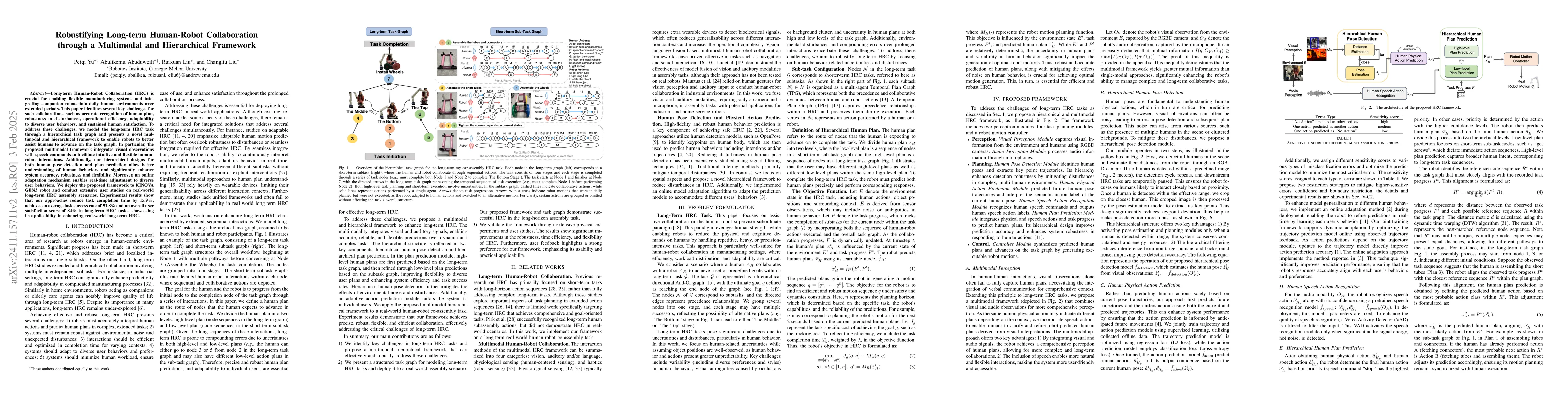 Thumbnail for Robustifying Long-term Human-Robot Collaboration through a Hierarchical
  and Multimodal Framework