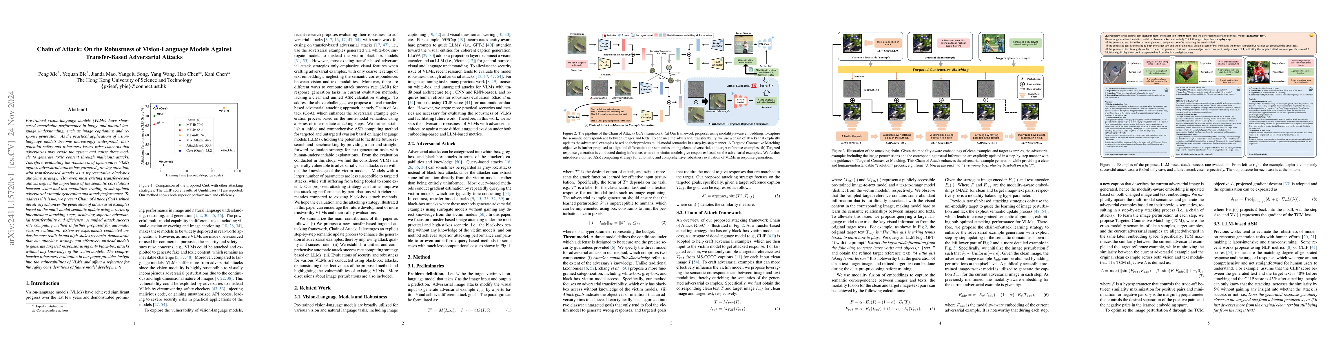 Thumbnail for Chain of Attack: On the Robustness of Vision-Language Models Against
  Transfer-Based Adversarial Attacks