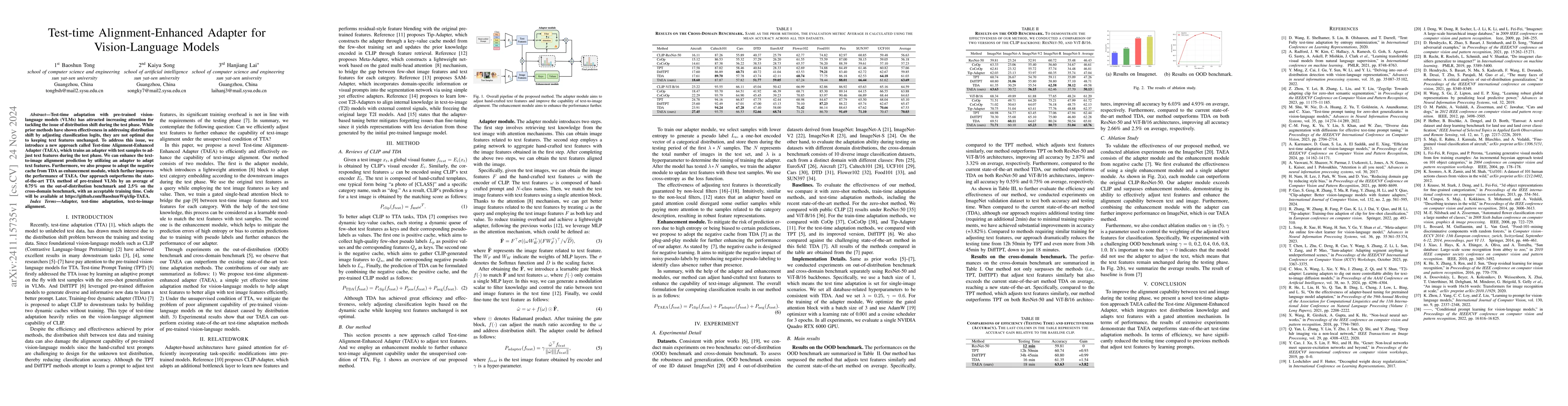 Thumbnail for Test-time Alignment-Enhanced Adapter for Vision-Language Models