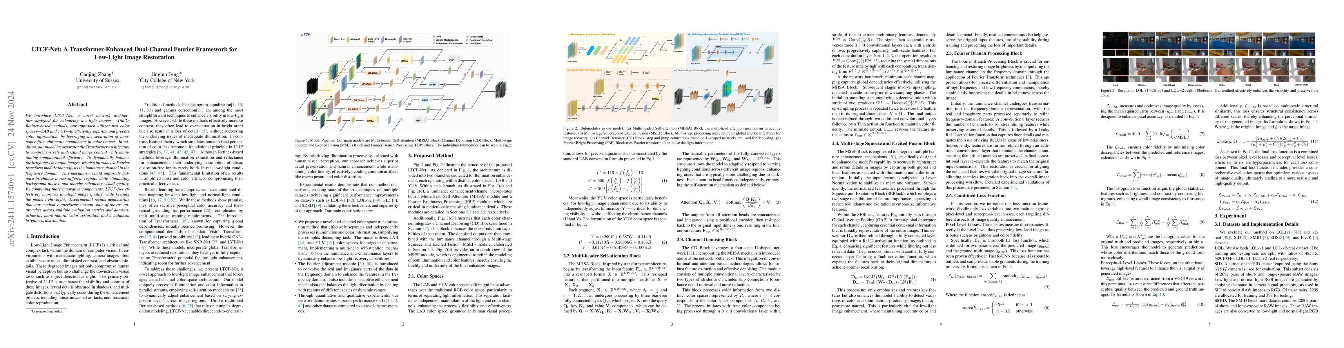 Thumbnail for LTCF-Net: A Transformer-Enhanced Dual-Channel Fourier Framework for
  Low-Light Image Restoration
