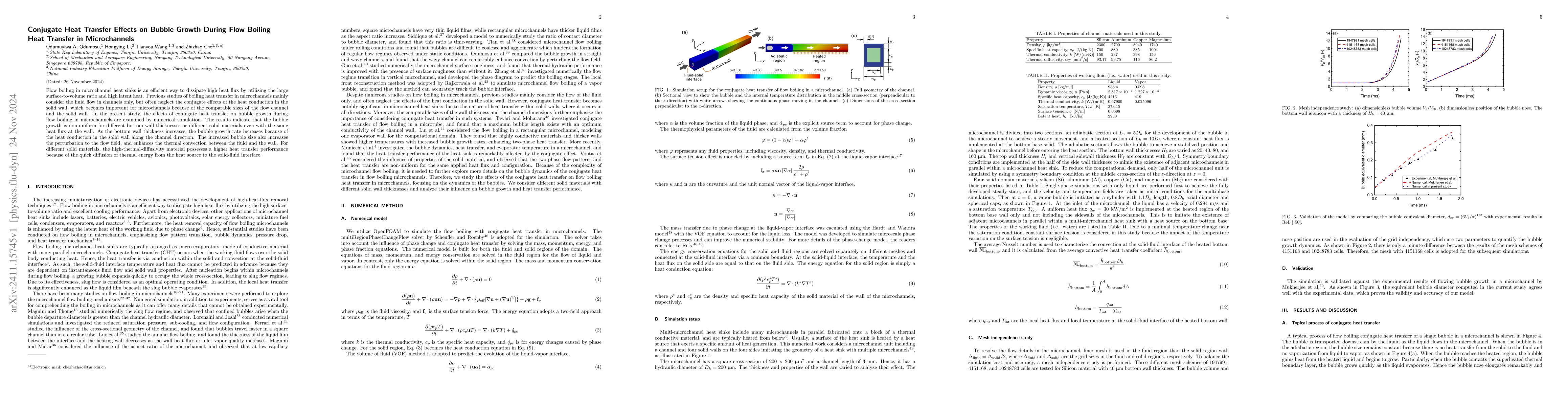 Thumbnail for Conjugate Heat Transfer Effects on Bubble Growth During Flow Boiling
  Heat Transfer in Microchannels