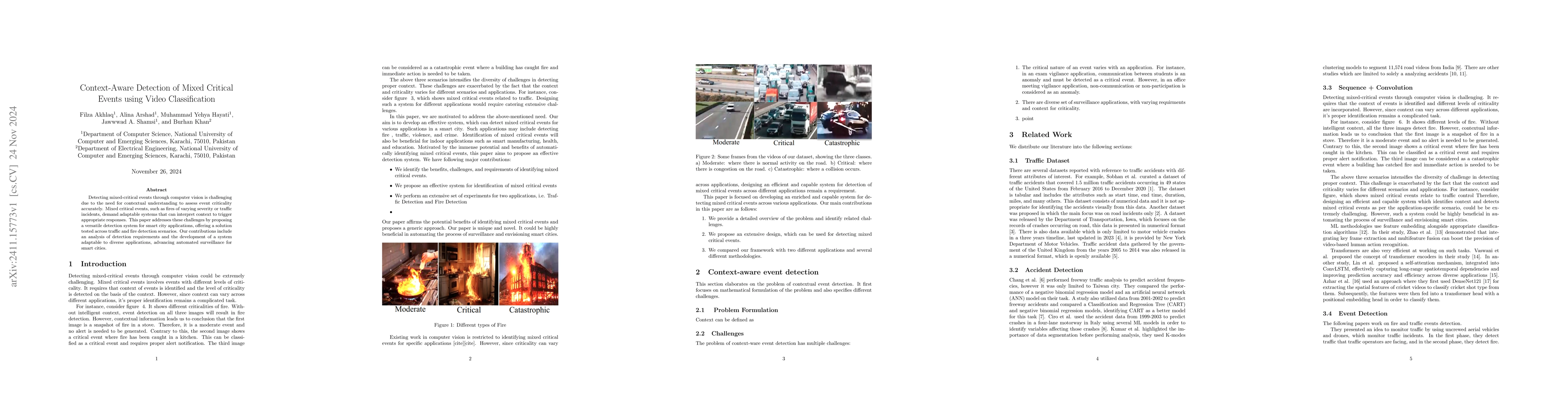 Thumbnail for Context-Aware Detection of Mixed Critical Events using Video
  Classification
