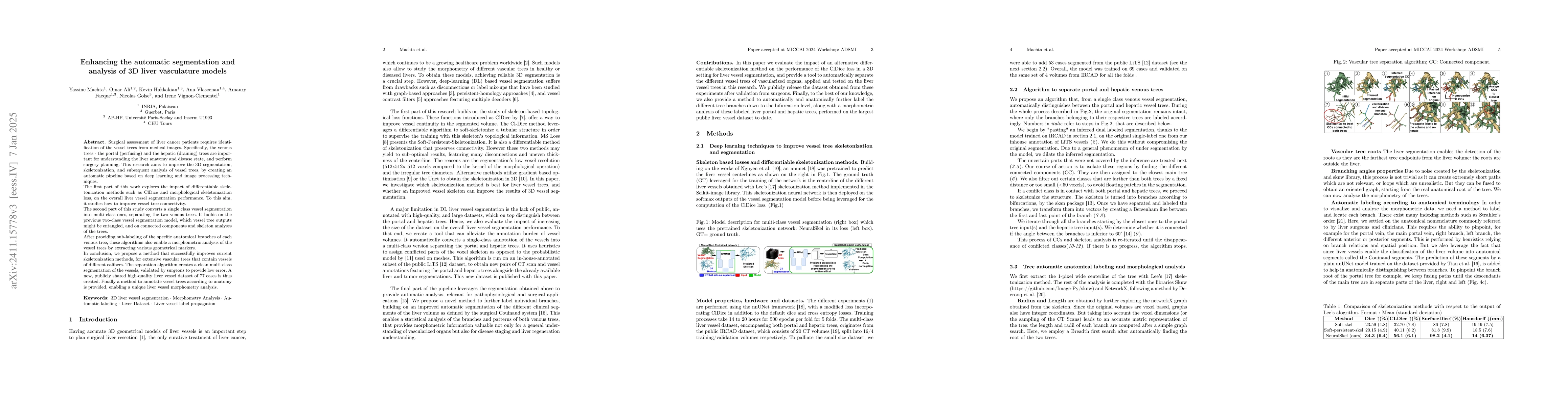 Thumbnail for Enhancing the automatic segmentation and analysis of 3D liver
  vasculature models