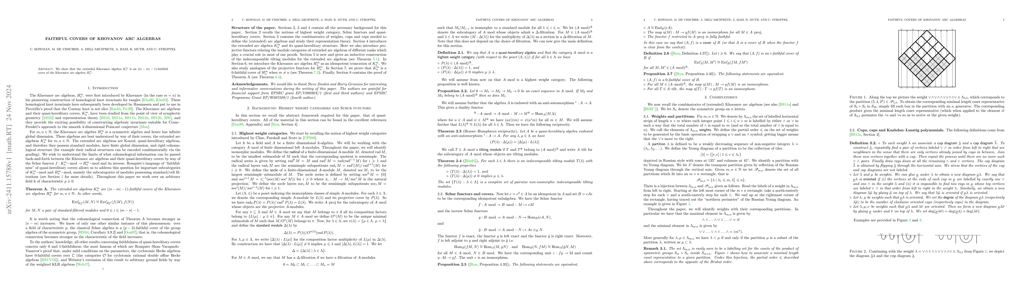 Thumbnail for Faithful covers of Khovanov arc algebras
