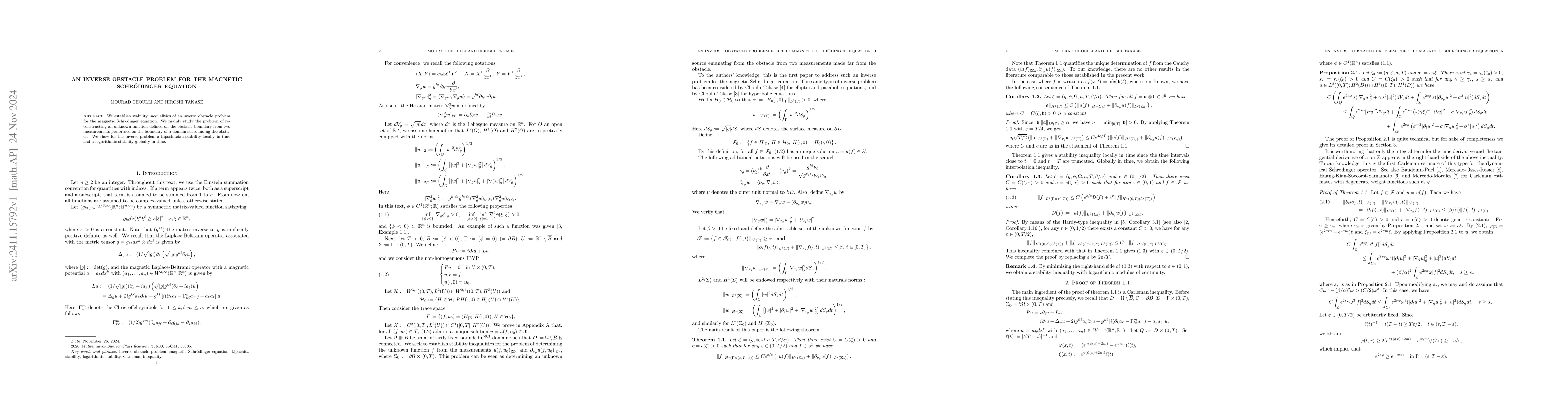 Thumbnail for An inverse obstacle problem for the magnetic Schrödinger equation