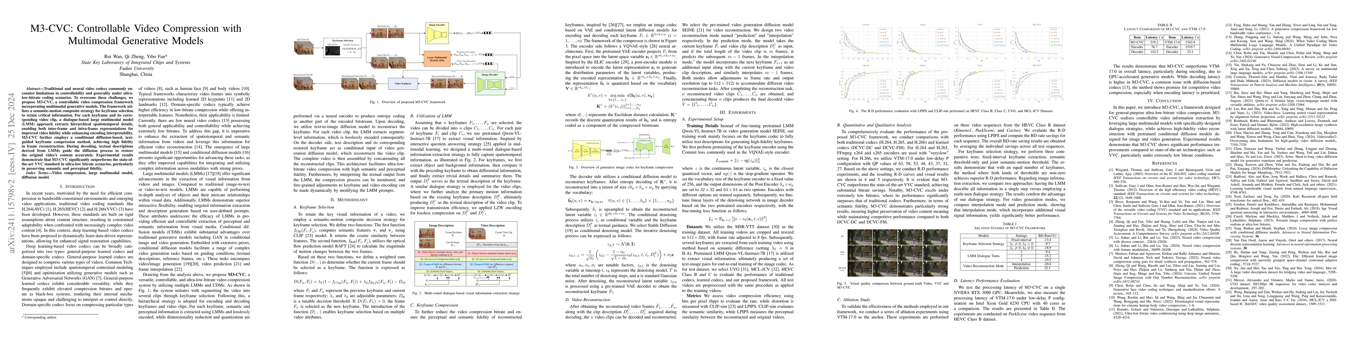 Thumbnail for M3-CVC: Controllable Video Compression with Multimodal Generative Models