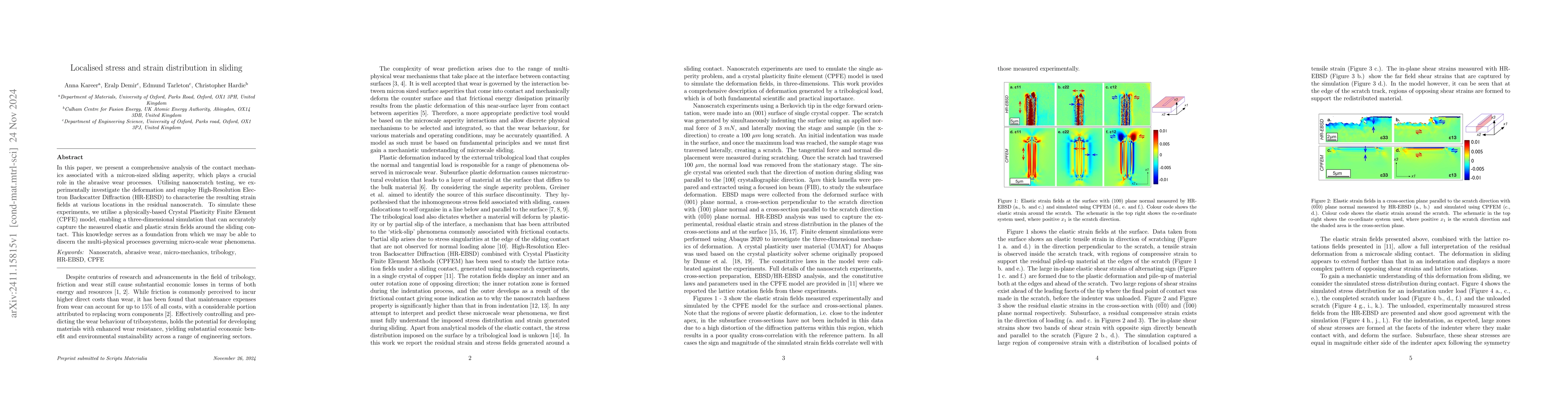 Thumbnail for Localised stress and strain distribution in sliding