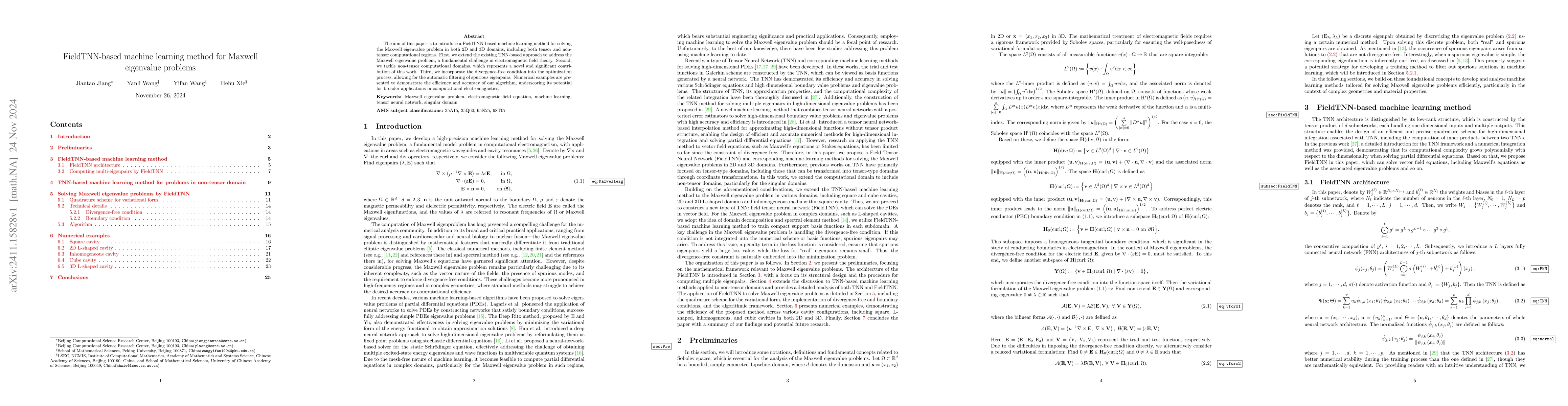 Thumbnail for FieldTNN-based machine learning method for Maxwell eigenvalue problems