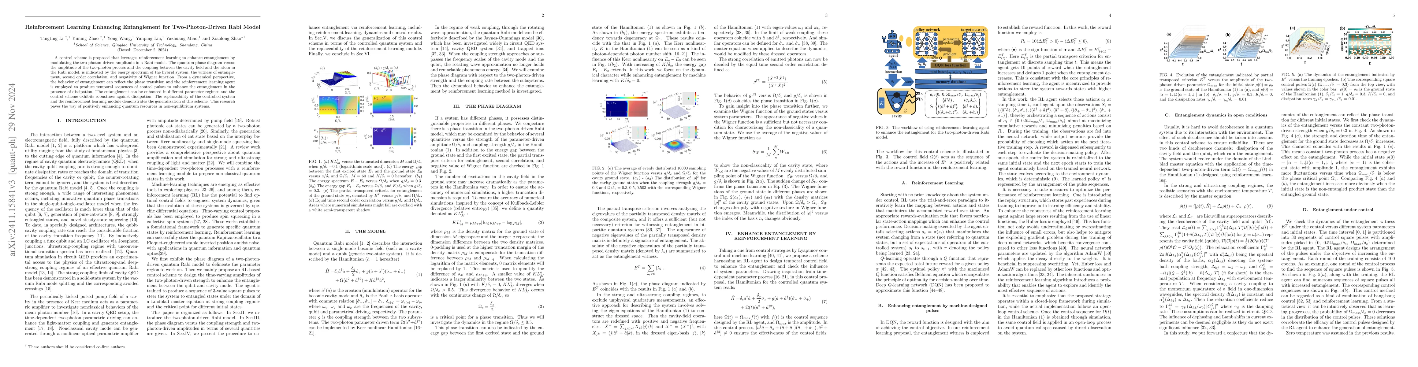 Thumbnail for Reinforcement Learning Enhancing Entanglement for Two-Photon-Driven Rabi
  Model