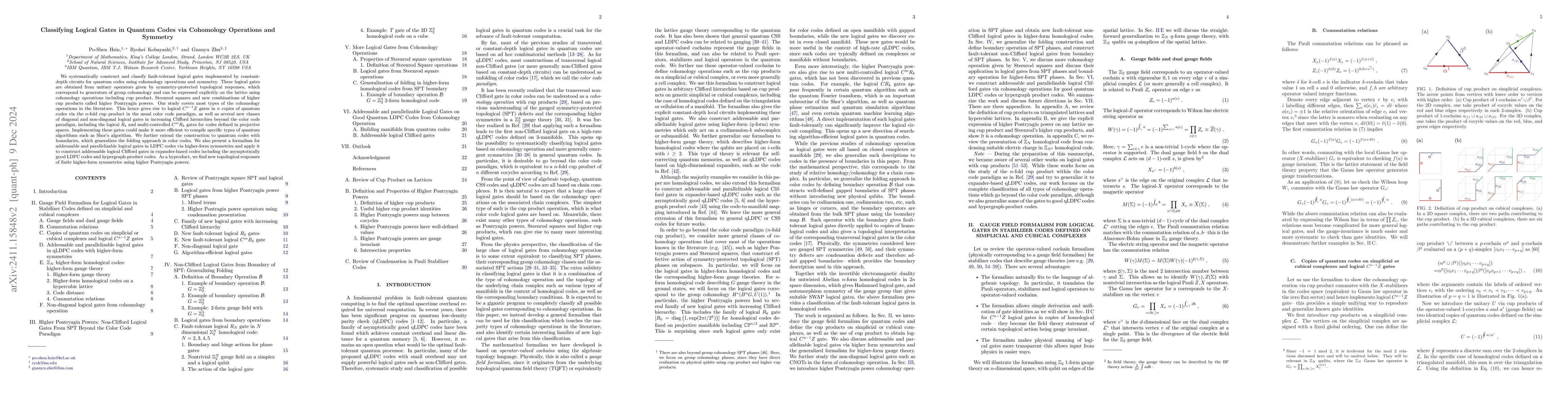 Thumbnail for Classifying Logical Gates in Quantum Codes via Cohomology Operations and
  Symmetry