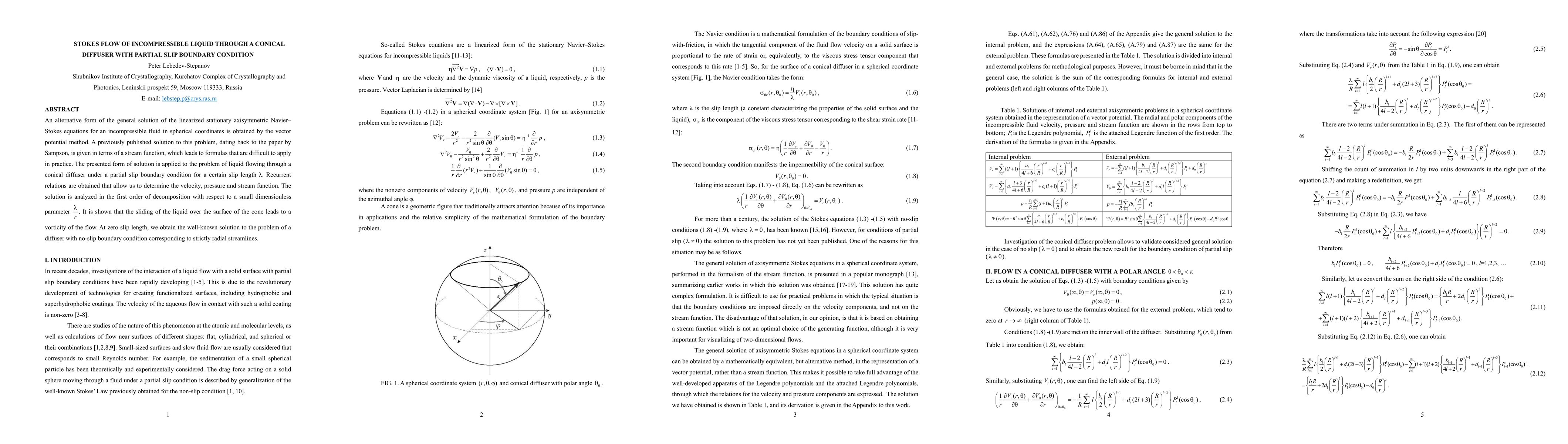 Thumbnail for Stokes flow of incompressible liquid through a conical diffuser with
  partial slip boundary condition