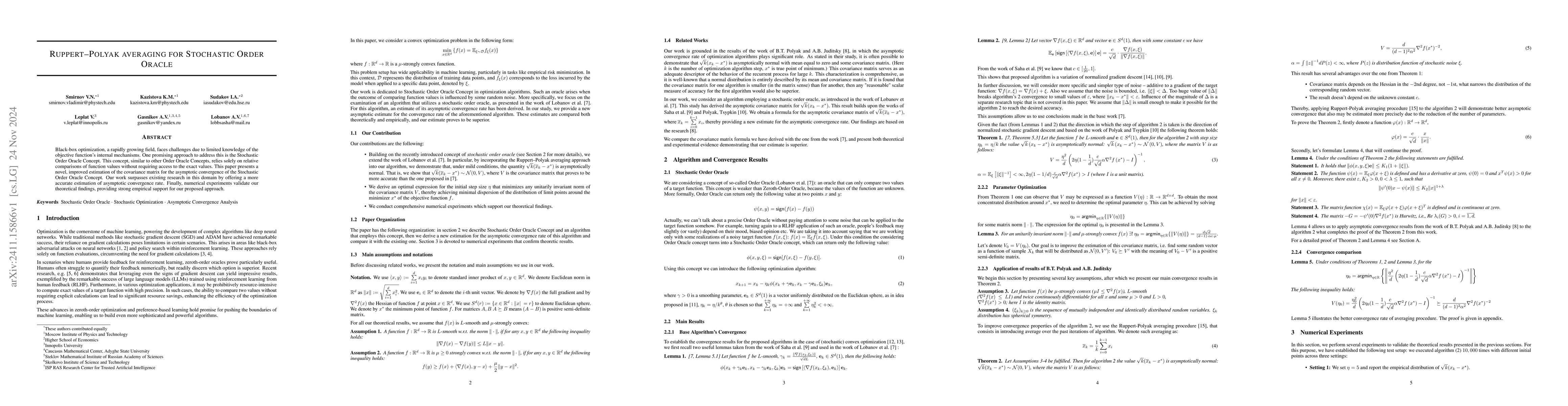 Thumbnail for Ruppert-Polyak averaging for Stochastic Order Oracle