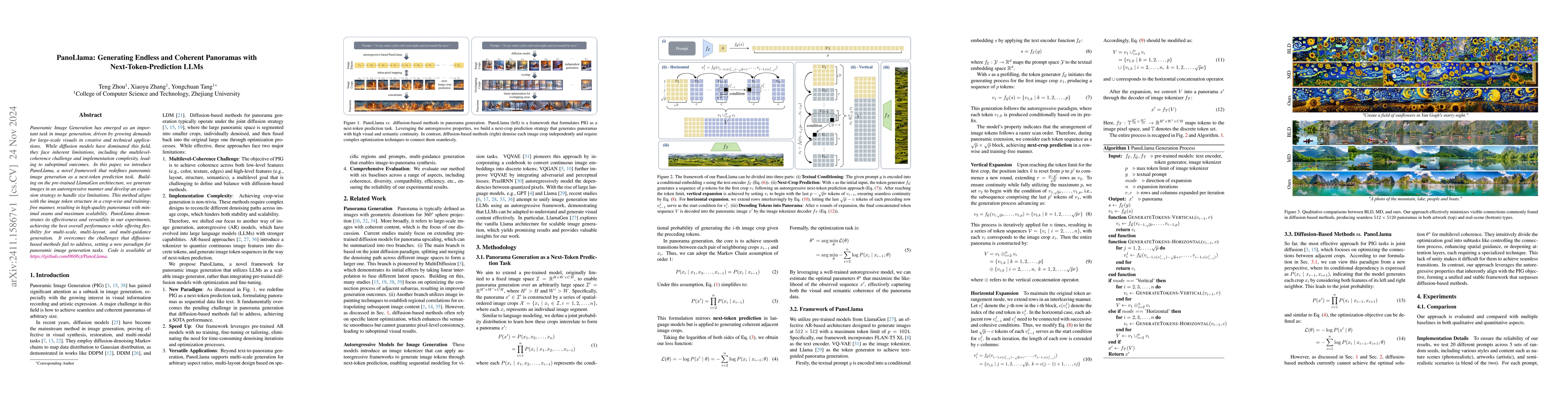 Thumbnail for PanoLlama: Generating Endless and Coherent Panoramas with
  Next-Token-Prediction LLMs